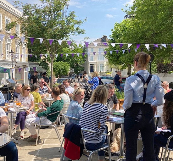 Belsize Village Piazza diners